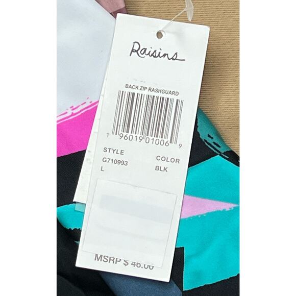 Raisins Junior Back Zip Rashguard L NWT - Picture 2 of 4